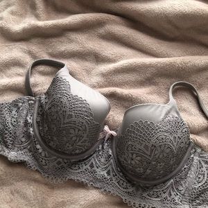 Victoria's Secret Gray Body Lace Bra